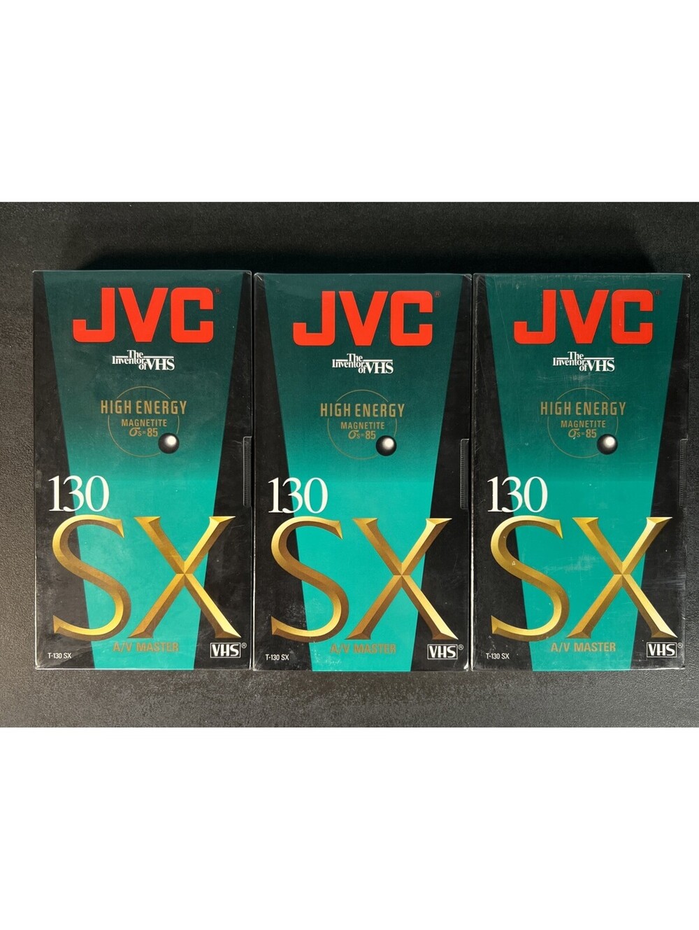JVC T-130 SX  Sealed Blank VHS Tapes A/V Master High Energy Lot of 3 NEW